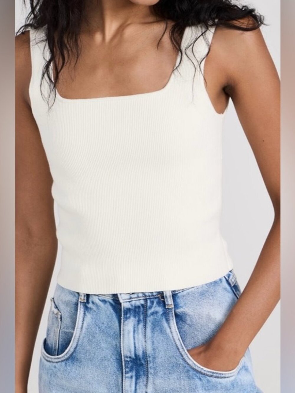 Reformation Julia Ribbed Sweater Tank - Ivory - Size Small - NWT